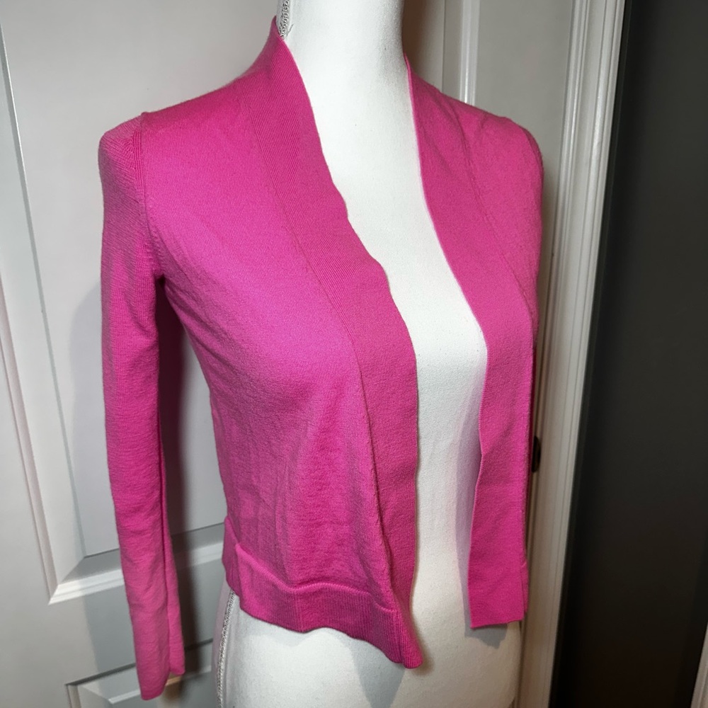 Banana Republic Merino Wool Bubblegum Pink Open Cardigan Small